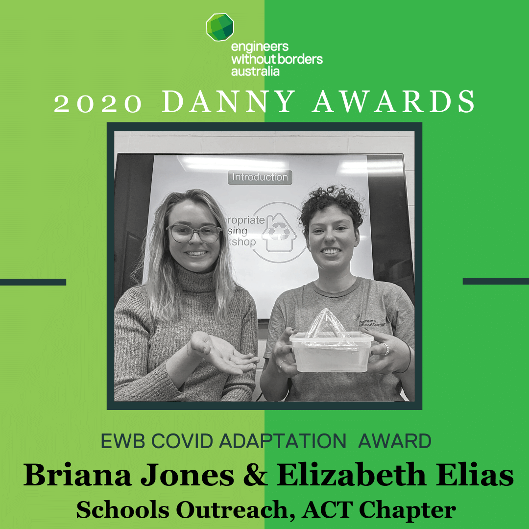 Danny Awards 2020 - Briana Jones & Elizabeth Elias (Awarded as a team for their work on Schools Outreach at the ACT Chapter)